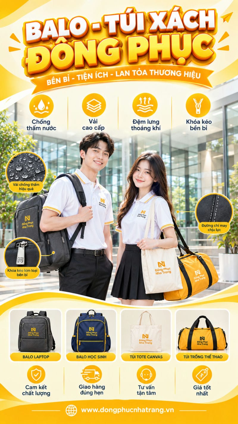 may balo túi xách đồng phục