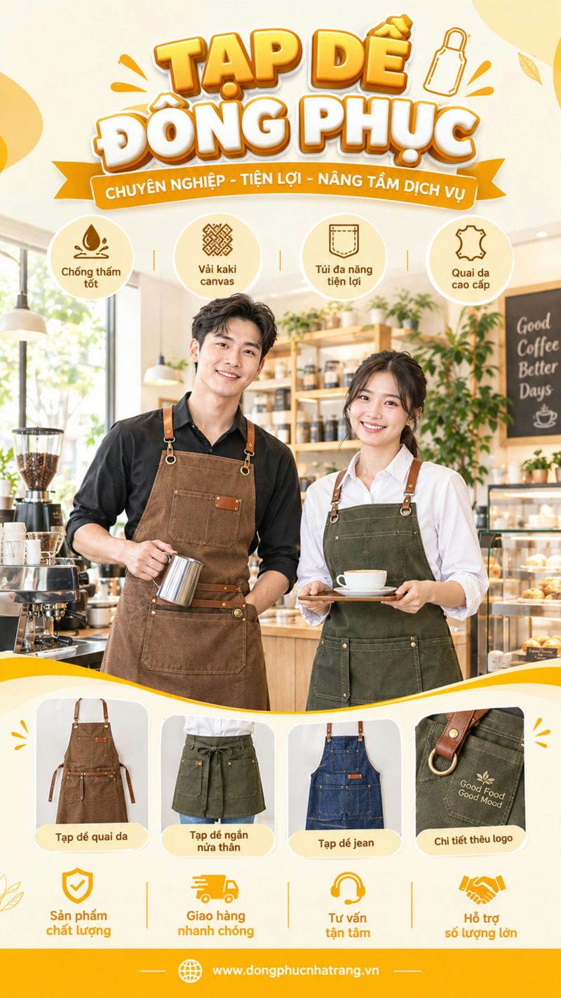 tạp dề đồng phục